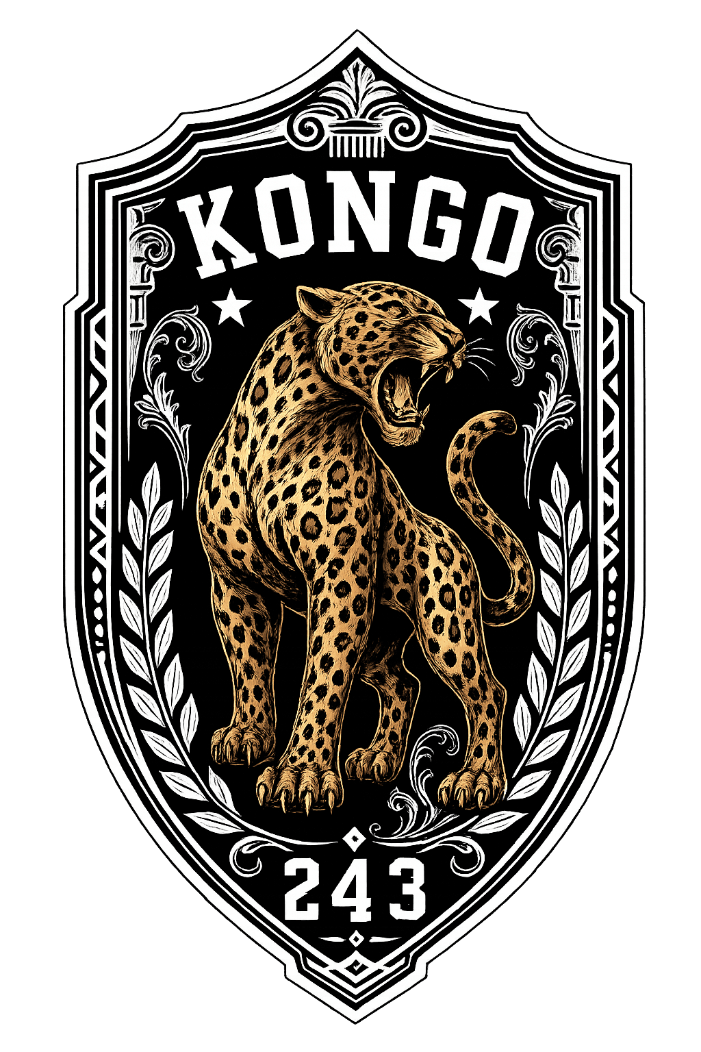 Kongo 243 — emblème au léopard